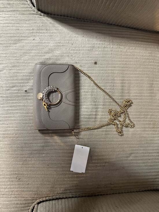 See by Chloé Grey Suede & Leather Shoulder Bag